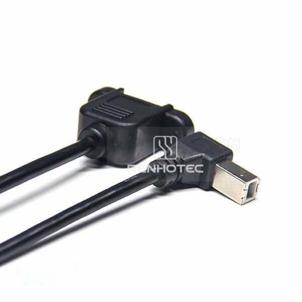 USB Connector Type B Male to Female Panel Mount OTG Cable