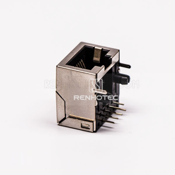 1 Port RJ45 Female PCB Connector 90 Degree with Shield and Without LED