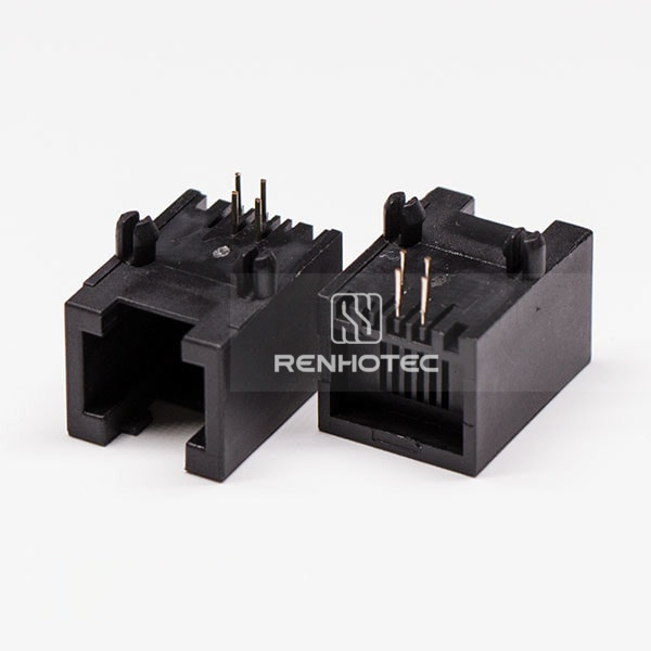 4P4C Female Modular Jack, Unshielded, No LED