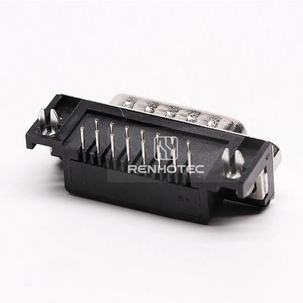 D-SUB 15 Pin 90° Male Connector Staking Type for PCB Mount