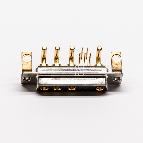 D-SUB Staking Female Power 9W4 Right Angle Solder Type For PCB Mount