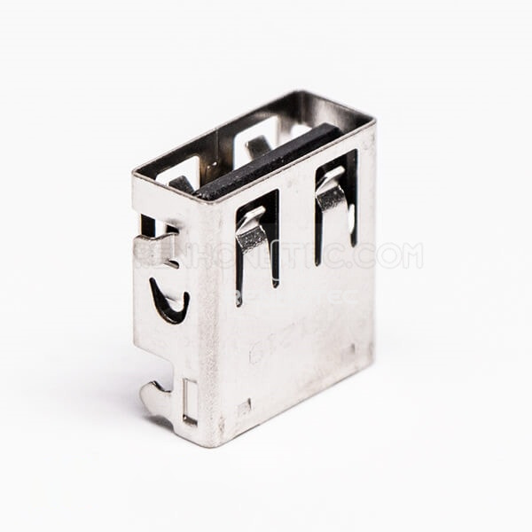 SMT Female 90 Degree USB2.0 Offest Type Through Hole