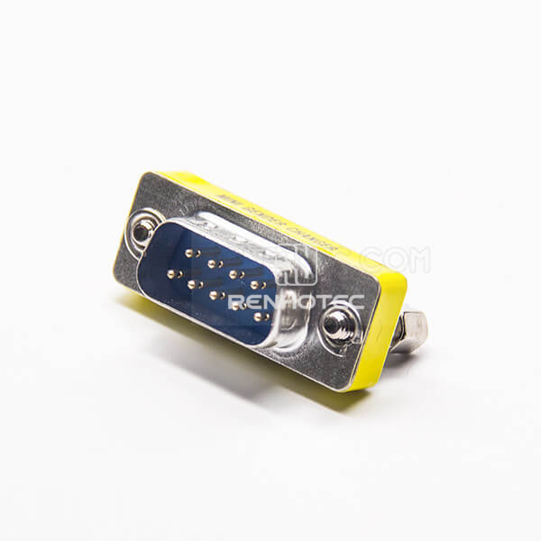 Mini Gender Changer Adapter Male To Female Straight Metal 9 Pin Standard D-SUB