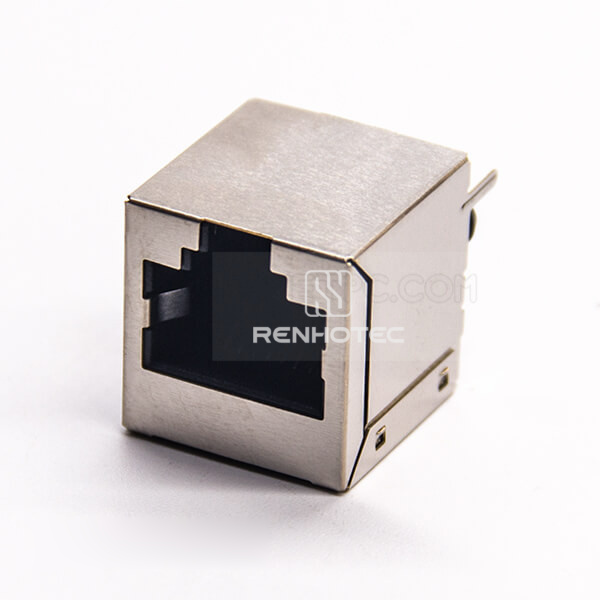 RJ45 Shielded Coupler Straight 1*1 Port Modular Connector DIP Type for PCB Mount