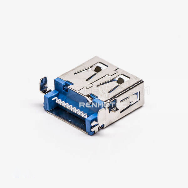 USB 3.0 90 Degree Type A Female SMT Offset Type Through Hole