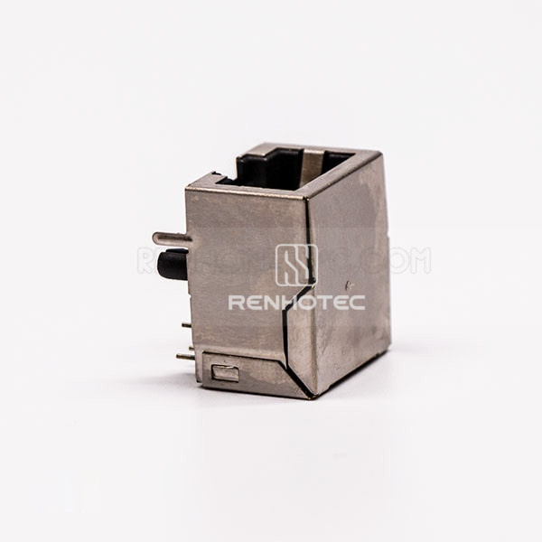 1 Port RJ45 Female PCB Connector 90 Degree with Shield and Without LED