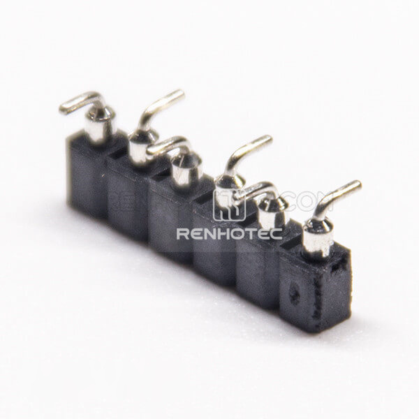 6 Pin Female Header Single Row SMT 2.54mm Picth PCB Mount