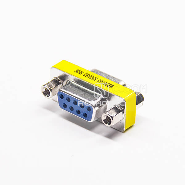 DB9 Female To Female Standard D-SUB Straight 9 Pin Metal Gender Changer
