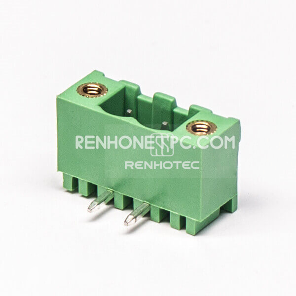 2 pin Terminal Block Angle Green Pluggable Type PCB Connector