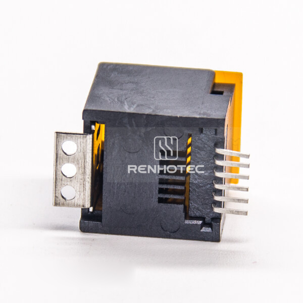 RJ12 6p6c Modualr Jack Vertical Unshielded SMT PCB Mount without LED