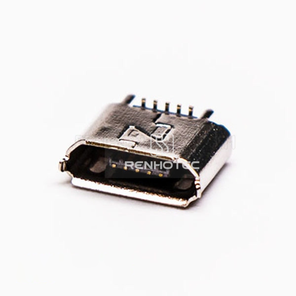 Micro USB Type B Female Connector 5 Pin SMT Straight for PCB Mount