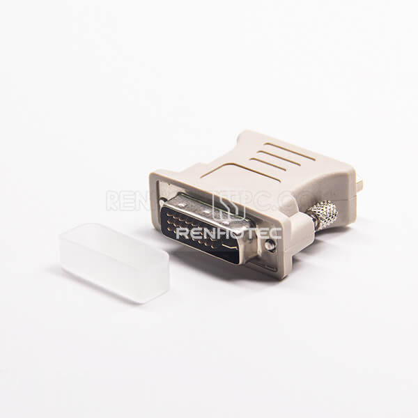 Mini Gender Changer 15 Pin High Density D-SUB 180°Female To DVI Male 24+5 Pin
