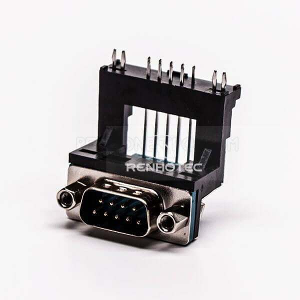D-SUB 9 Pin Solder Male Right Angle 5.8 Elevated Type for PCB Mount Connector