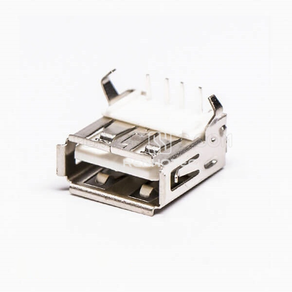 Female USB Port 2.0 Right Angle Through Hole White