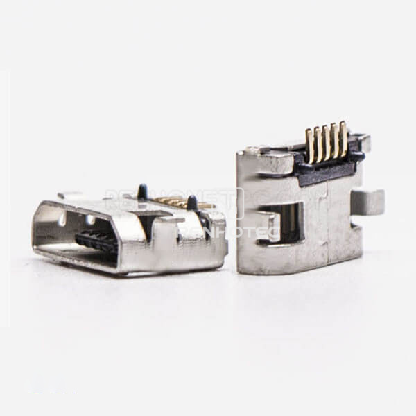 USB Micro Female 5 Pin SMT Type 180 Degree for PCB Mount