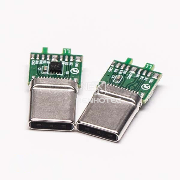 USB Type C Straight 180 Degree Plug 24 Pin Solder Type