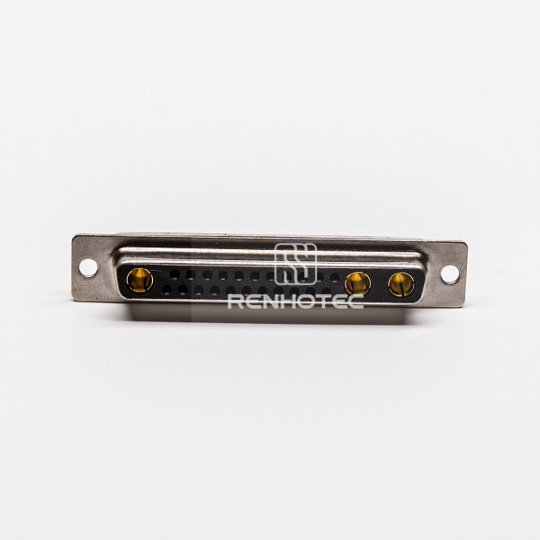 25 Pin D-SUB Connector Female 25W3 Through Hole 180° Staking Type For PCB Mount