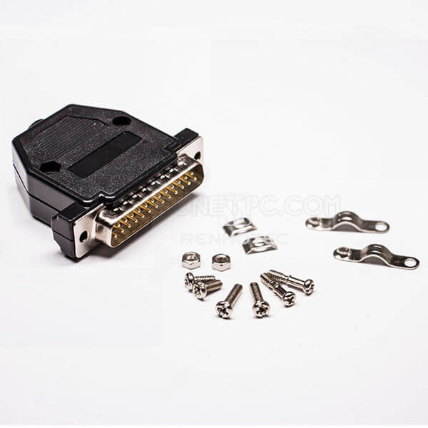 DB 25 Male used with Coaxial Cable Straight Solder Type Connector