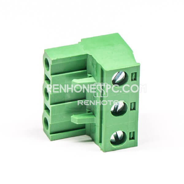 Plug-in Screw PCB Terminal Block 4pin Socket Right Angle Green Connector
