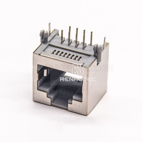 RJ45 Shielded Jack DIP Type for PCB Mount Ethernet Network Socket 90 Degree 8P8C