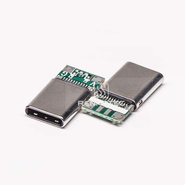 Straight USB Type C 24 Pin Connector Solder Type for Cable