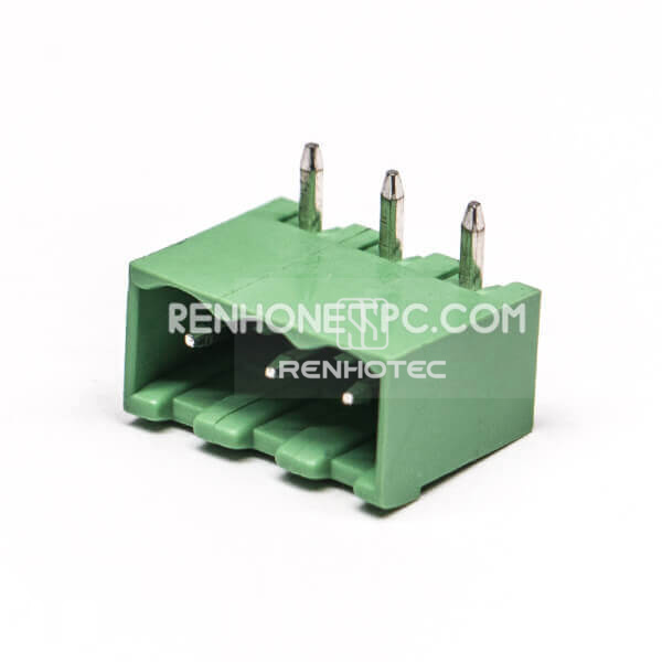 Right Angle Terminal Blocks 3pin Green Plug-in Connector