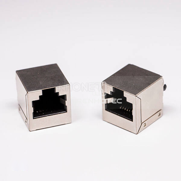 Female RJ45 Connectors 180 Degree 1 Port with Shield and Without LED