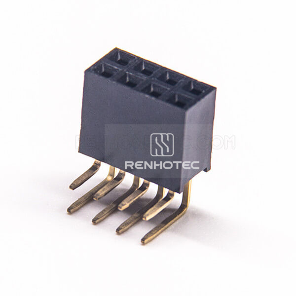 Right Angle Female Header Pin Connector Dual Row Y Type 2.54mm Picth
