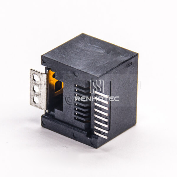 Black RJ45 Jack Vertical SMT PCB Mount Without LED Connector