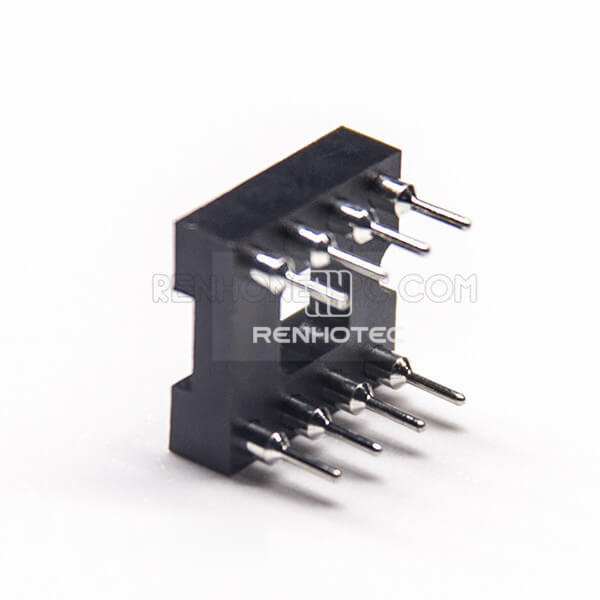2.54mm Header Double Circular Holes Socket 180 Degree Dip