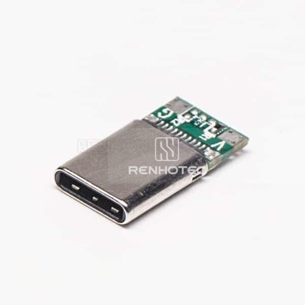 Straight USB Type C 24 Pin Connector Solder Type for Cable