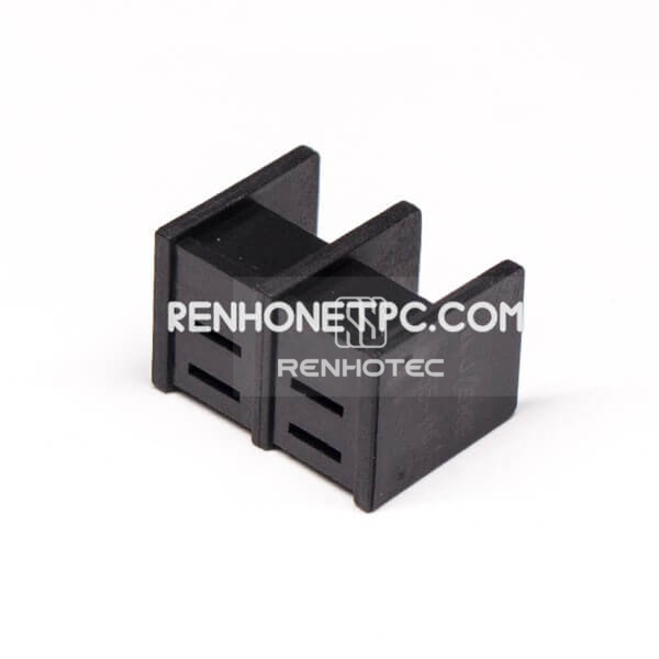 2 Position Barrier Terminal Block PCB Mount Straight Black