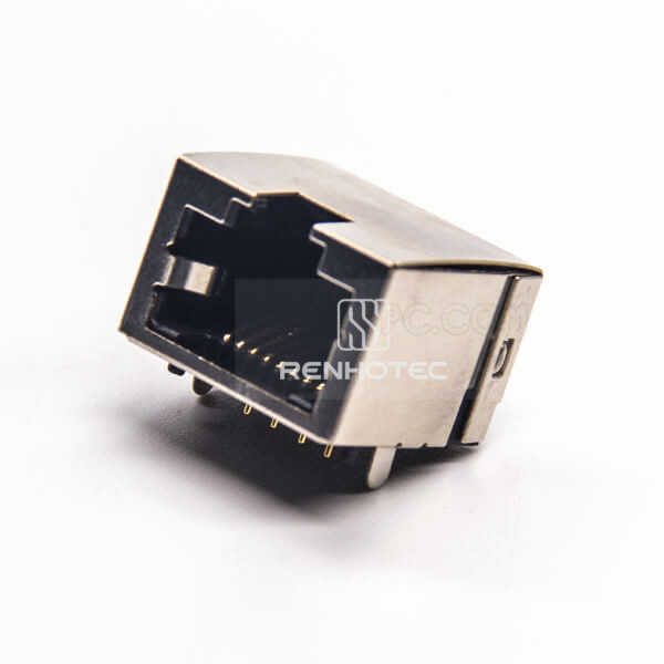 RJ45 Port Ethernet Netword Socket 90 Degree Shielded DIP Type PCB Mount