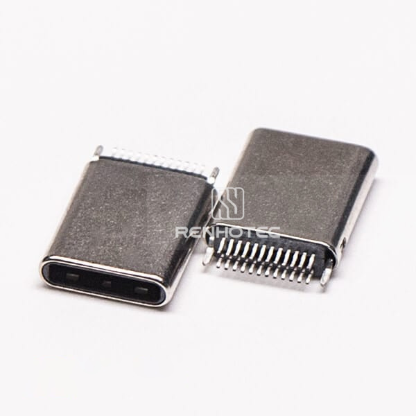 USB Type C Connector Plug Straight 24 Pin Through Hole for PCB Mount