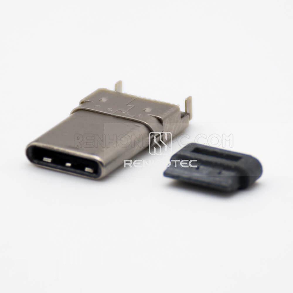 USB Connector Types C 3.1 Offset Type Straight Male 24 Pin SMT Type