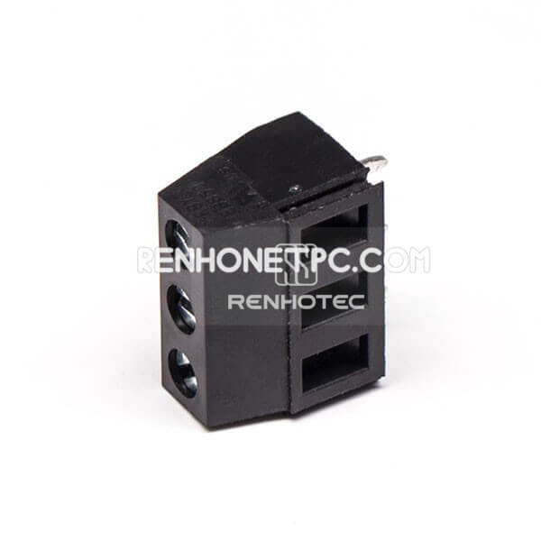 PCB Universal Screw Terminal 3pin Straight Black Through Hole PCB Mount