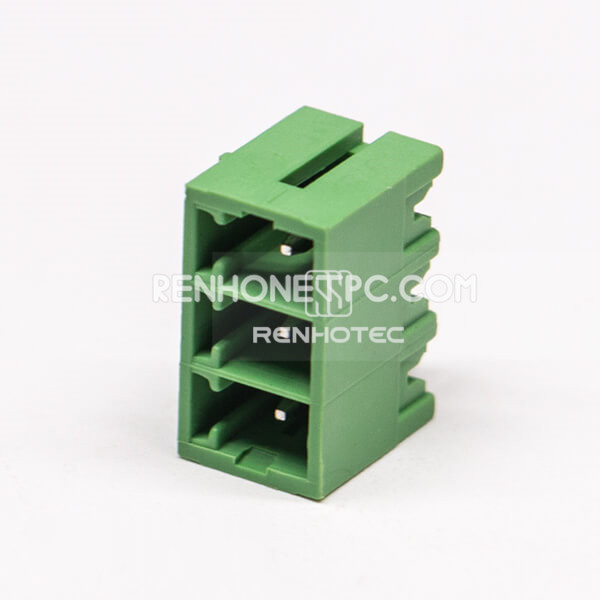 3-Pin Plug-In PCB Terminal Block, Solder Termination