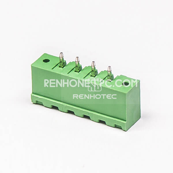 Terminal Block Pluggable Connector Straight Type Green