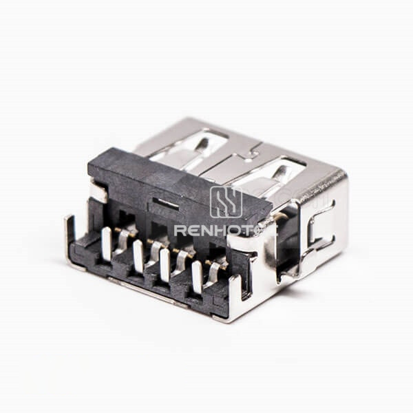 USB Female Right Angle Type A Offset Type