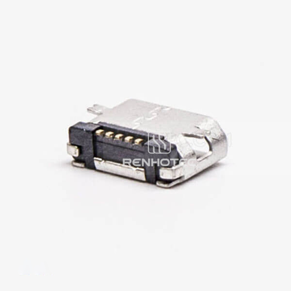 Micro USB 5 Pin Type B Straight SMT Socket for Phone