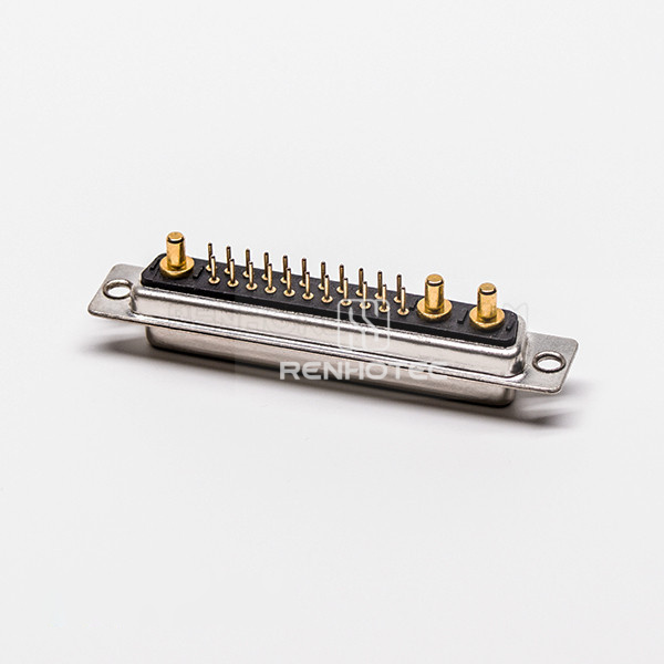25 Pin D-SUB Connector Female 25W3 Through Hole 180° Staking Type For PCB Mount