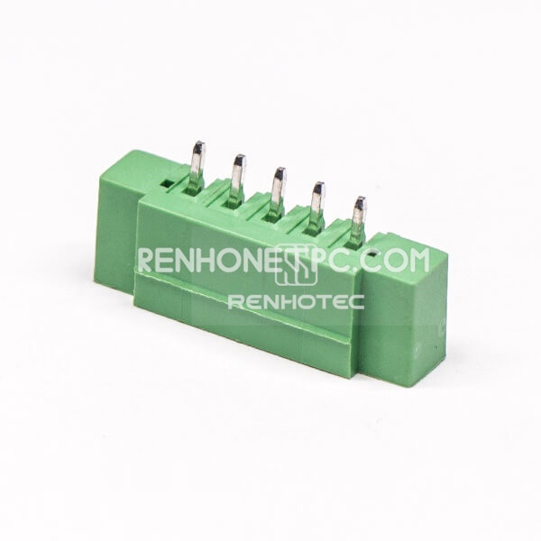 5 pin Terminal Block Straight Through Hole Green Pluggable Connector