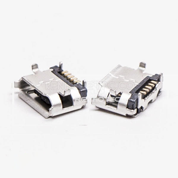 USB B Female Connector Micro 5 Pin SMT Type B Straight for PCB Mount