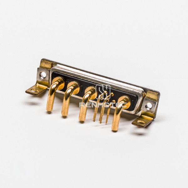 D-SUB Staking Female Power 9W4 Right Angle Solder Type For PCB Mount