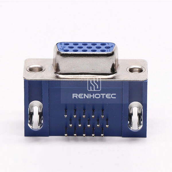 DB 15 Jack Right Angle High Density Through Hole Harpoon for PCB Mount
