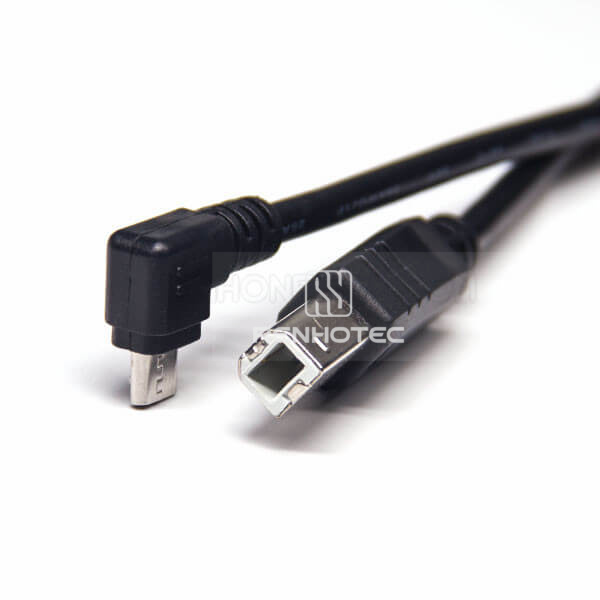 USB Type B Straight Male to Mirco USB Right Angle Double Male 1M Cable