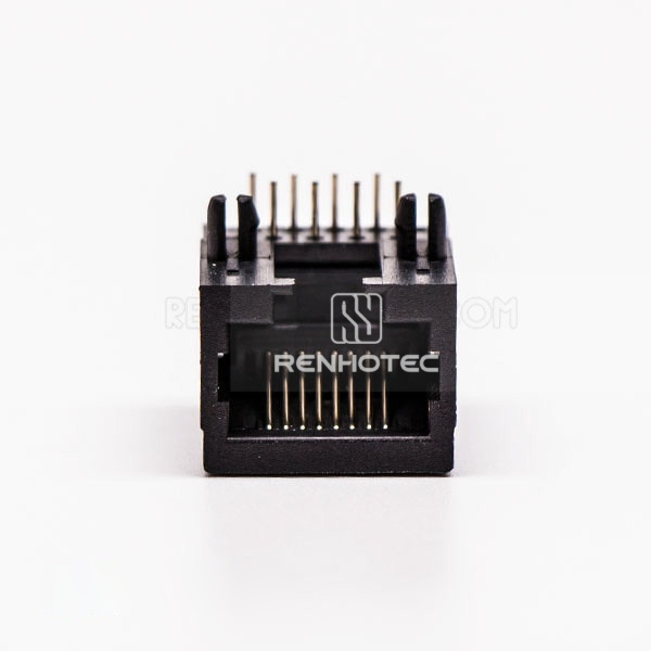 RJ45 Female socket 90 Degree 1 Port Black 90° Unshield Without LED for PCB Mount