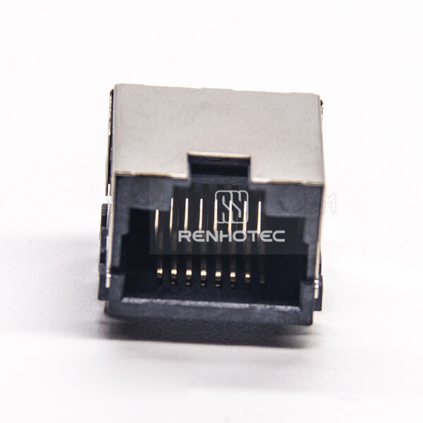 RJ45 PCB 90 Degree Female Connector Shielded without LED SMT
