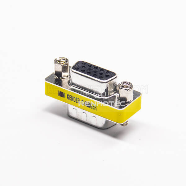 D-SUB To VGA Adapter 180 Degree High Density D-SUB Male to Female 15 Pin Metal