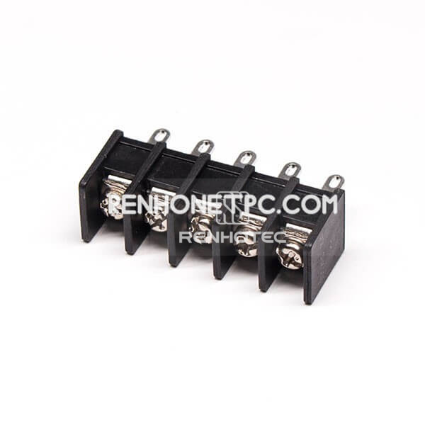 Barrier Strips Terminal Block 5pin Straight Through Hole Black PCB Mount